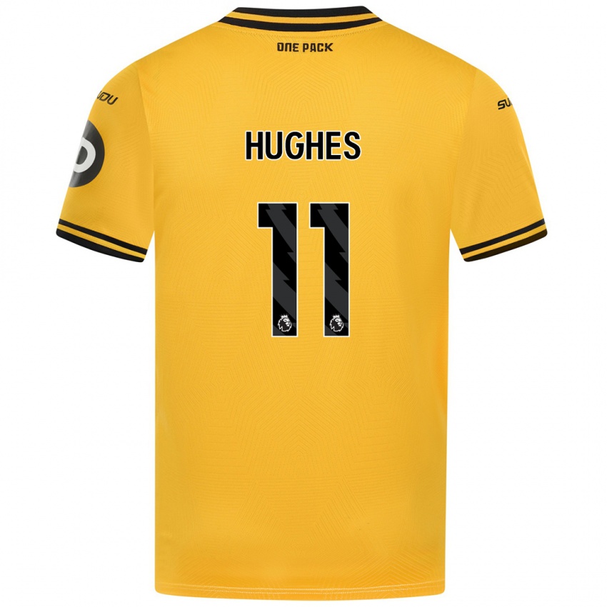 Homem Camisola Amber Hughes #11 Amarelo Principal 2024/25 Camisa