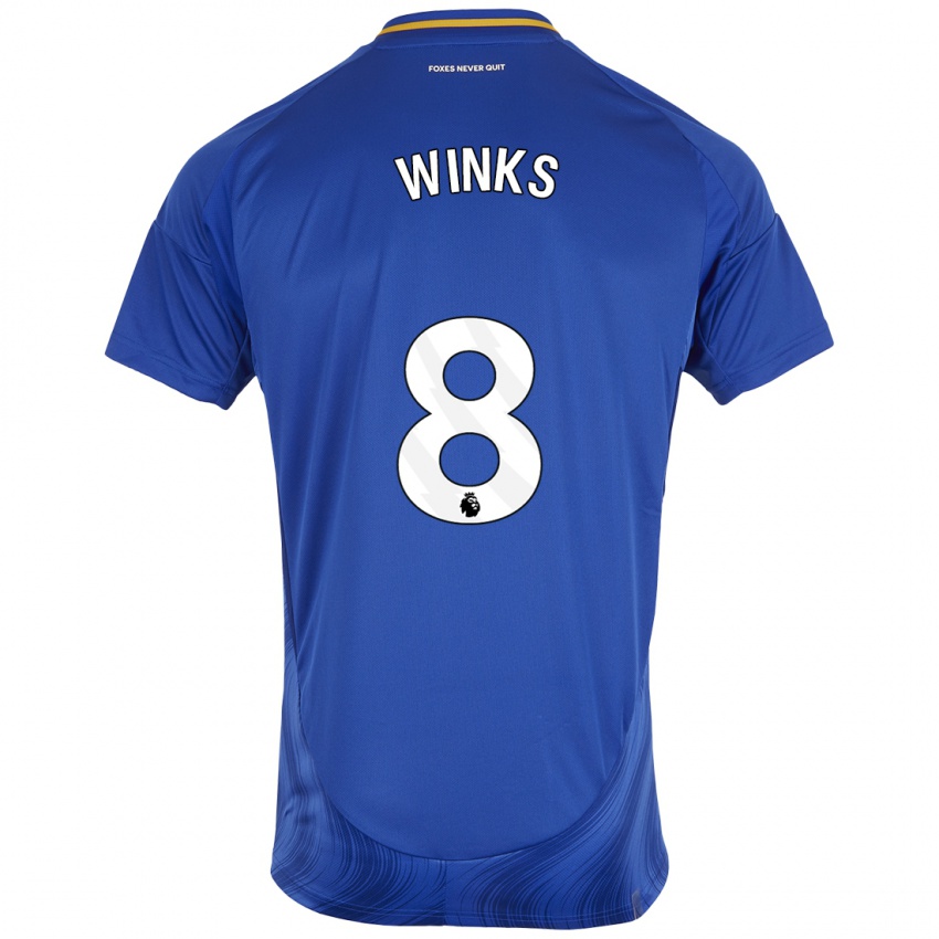 Homem Camisola Harry Winks #8 Azul Branco Principal 2024/25 Camisa