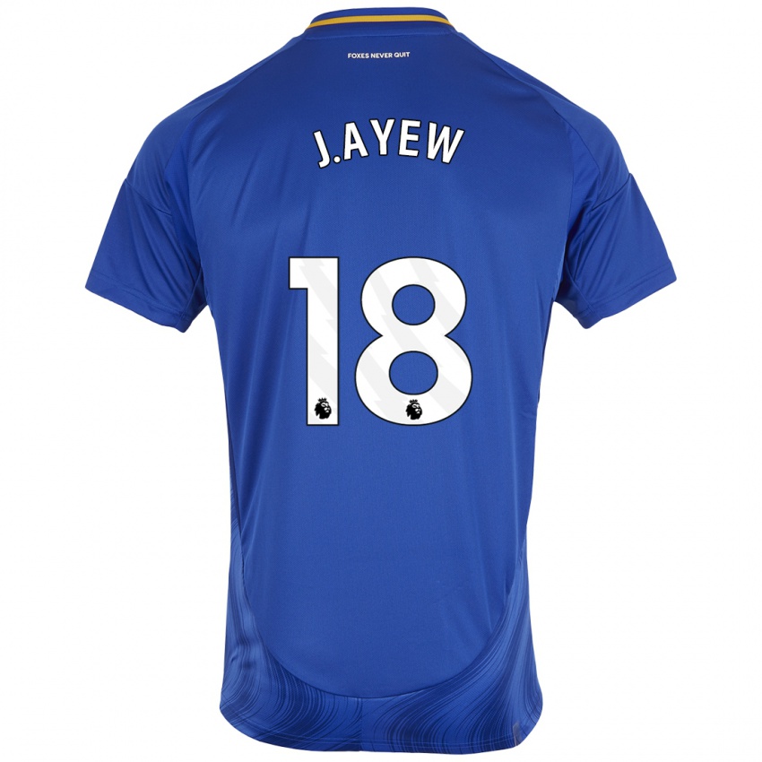 Homem Camisola Ayew #18 Azul Branco Principal 2024/25 Camisa