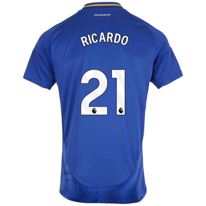 Homem Camisola Ricardo Pereira #21 Azul Branco Principal 2024/25 Camisa