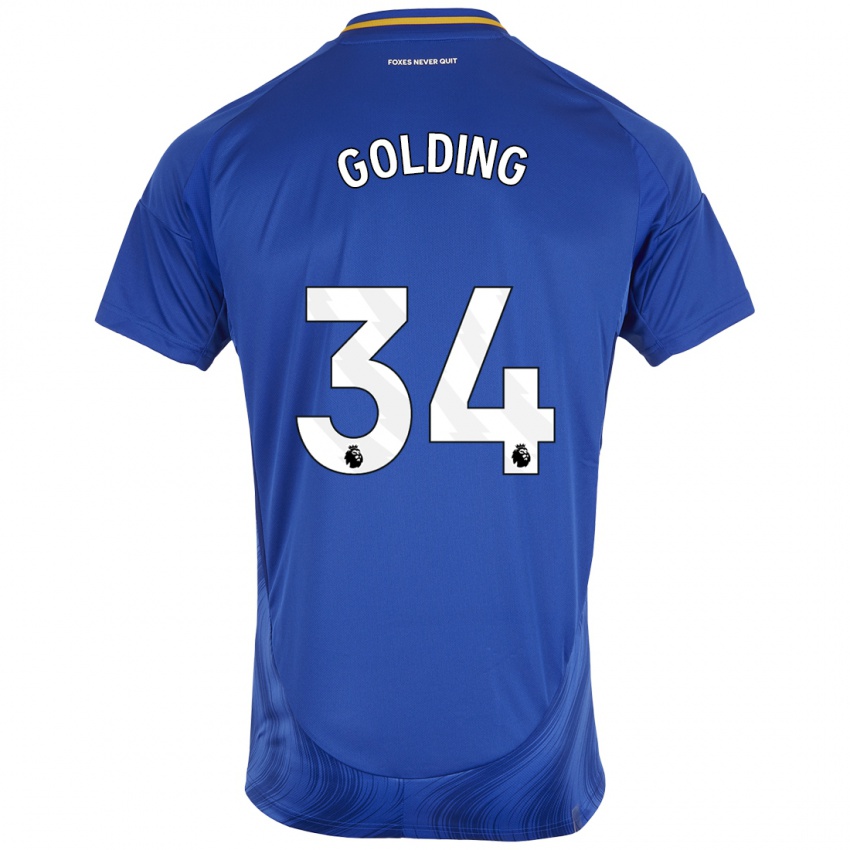 Homem Camisola Michael Golding #34 Azul Branco Principal 2024/25 Camisa