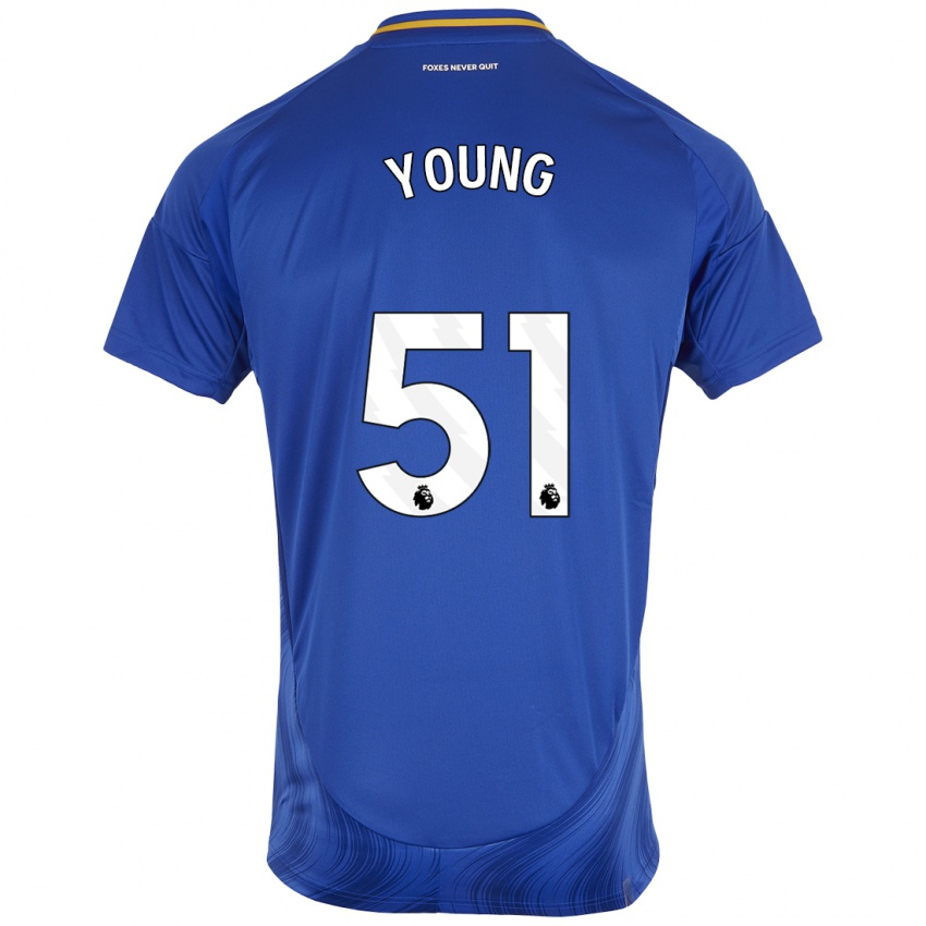 Homem Camisola Brad Young #51 Azul Branco Principal 2024/25 Camisa