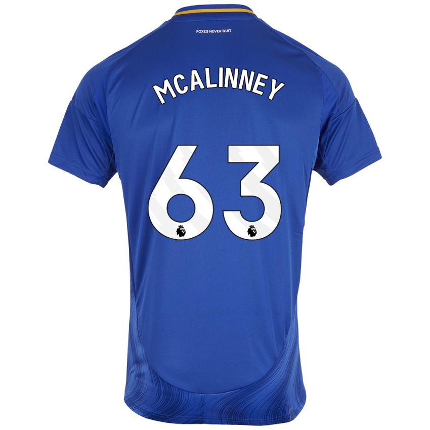 Homem Camisola Liam Mcalinney #63 Azul Branco Principal 2024/25 Camisa