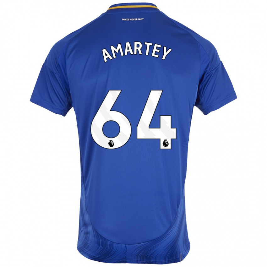 Homem Camisola Bobby Amartey #64 Azul Branco Principal 2024/25 Camisa