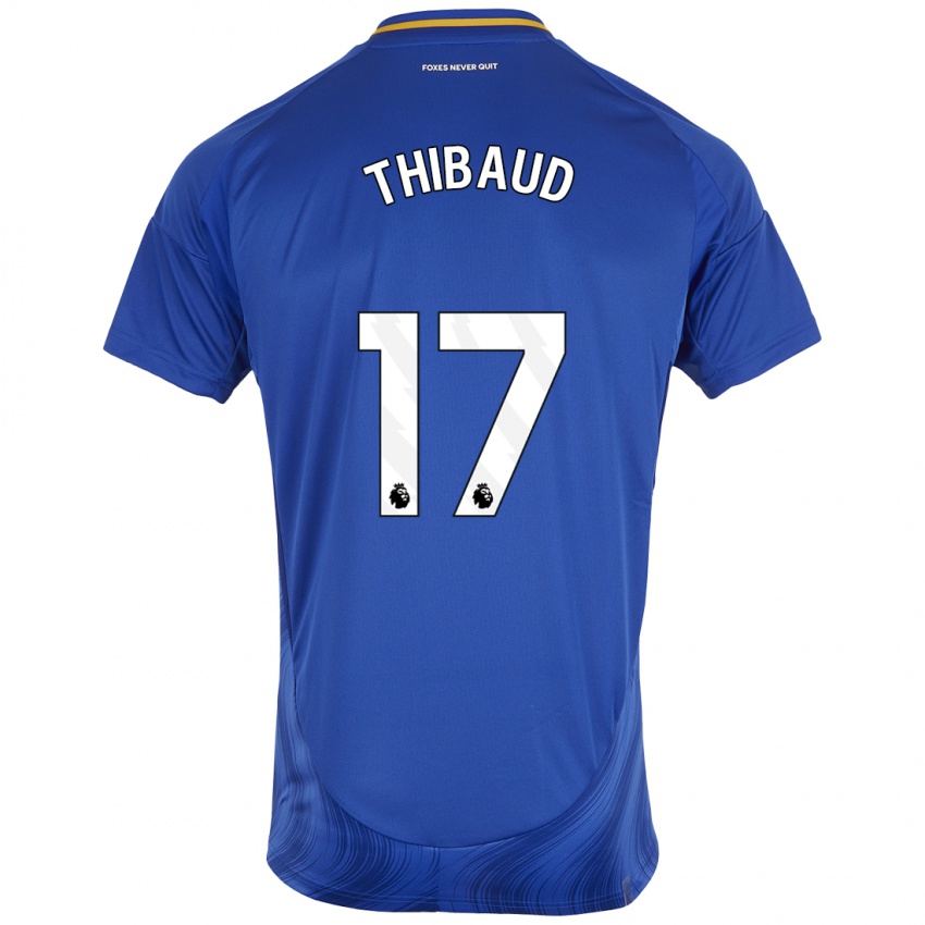 Homem Camisola Julie Thibaud #17 Azul Branco Principal 2024/25 Camisa