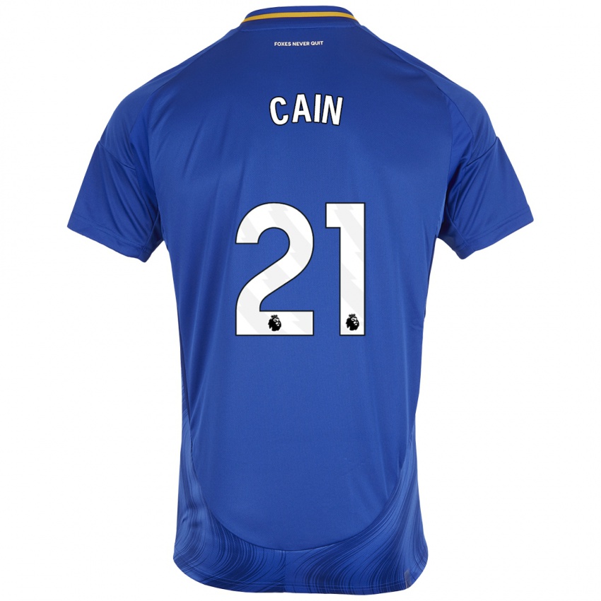 Homem Camisola Hannah Cain #21 Azul Branco Principal 2024/25 Camisa