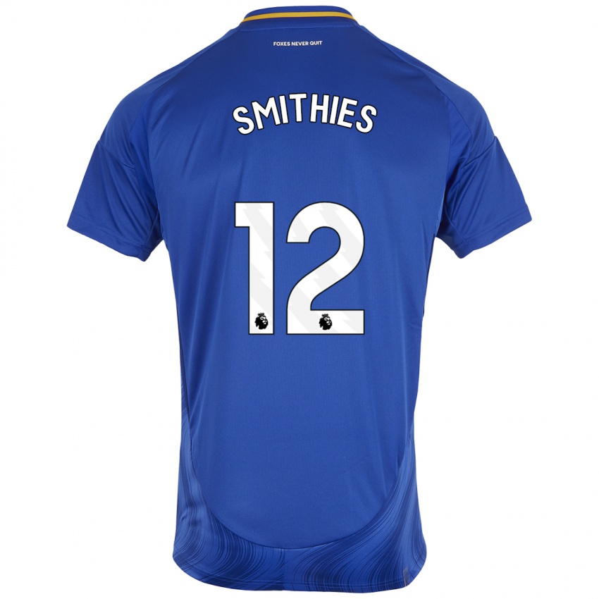 Homem Camisola Alex Smithies #12 Azul Branco Principal 2024/25 Camisa