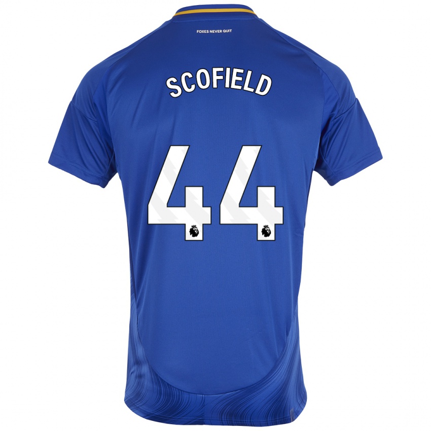 Homem Camisola Connie Scofield #44 Azul Branco Principal 2024/25 Camisa