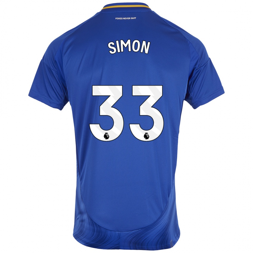 Homem Camisola Erin Simon #33 Azul Branco Principal 2024/25 Camisa