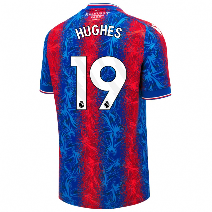 Homem Camisola Will Hughes #19 Listras Azul Vermelha Principal 2024/25 Camisa