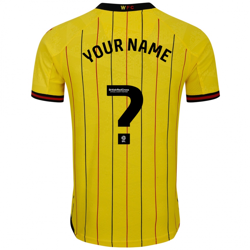 Homem Camisola Seu Nome #0 Preto Amarelo Principal 2024/25 Camisa