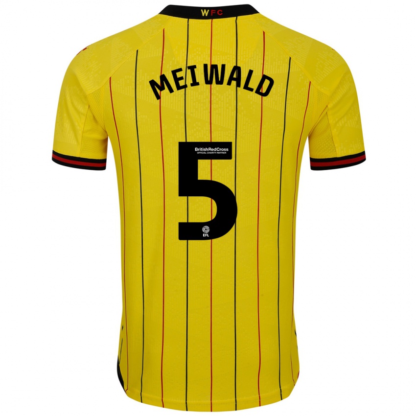 Homem Camisola Anne Meiwald #5 Preto Amarelo Principal 2024/25 Camisa