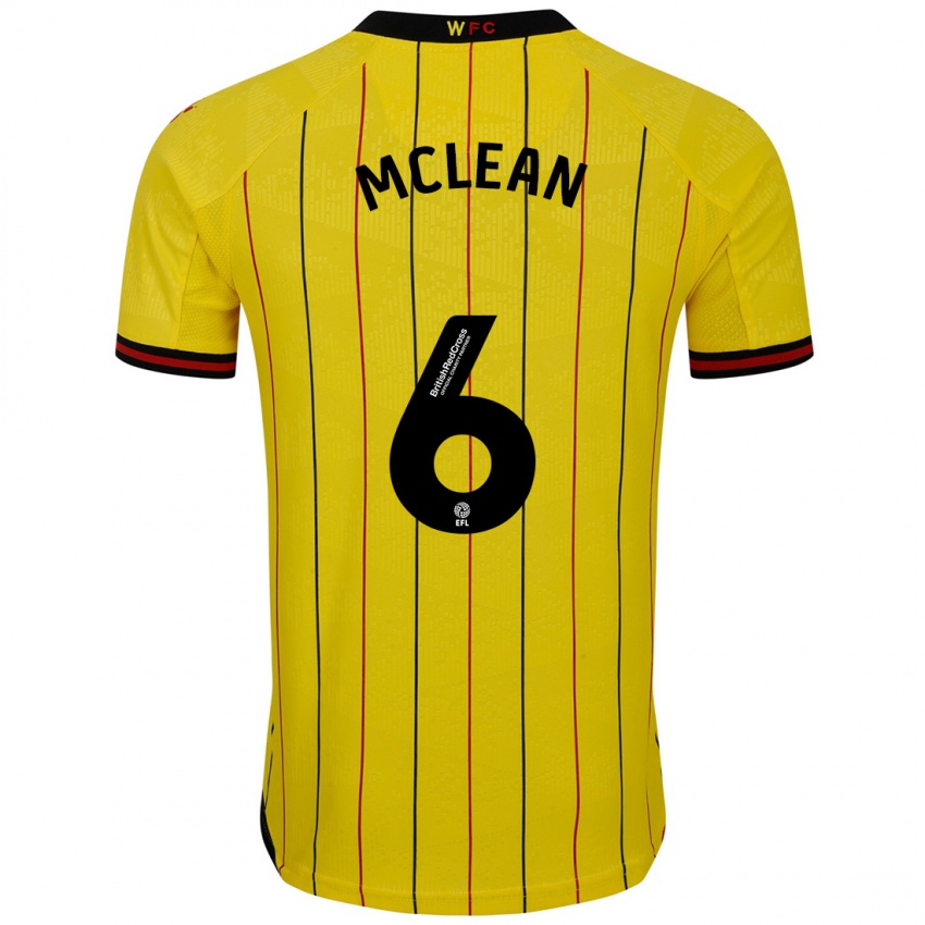 Homem Camisola Sophie Mclean #6 Preto Amarelo Principal 2024/25 Camisa