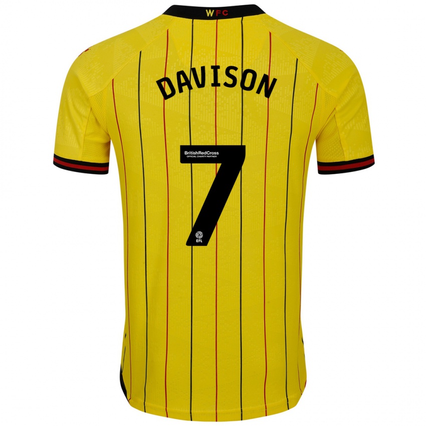 Homem Camisola Gemma Davison #7 Preto Amarelo Principal 2024/25 Camisa