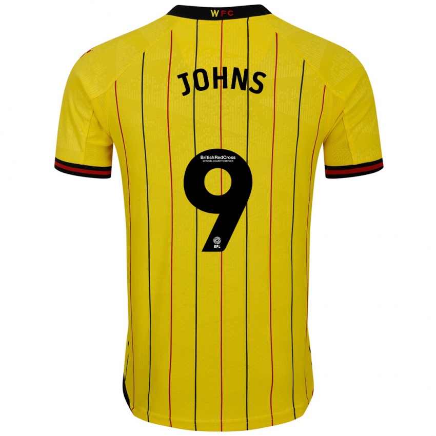 Homem Camisola Carly Johns #9 Preto Amarelo Principal 2024/25 Camisa