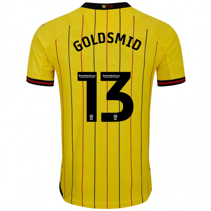 Homem Camisola Jacqui Goldsmid #13 Preto Amarelo Principal 2024/25 Camisa