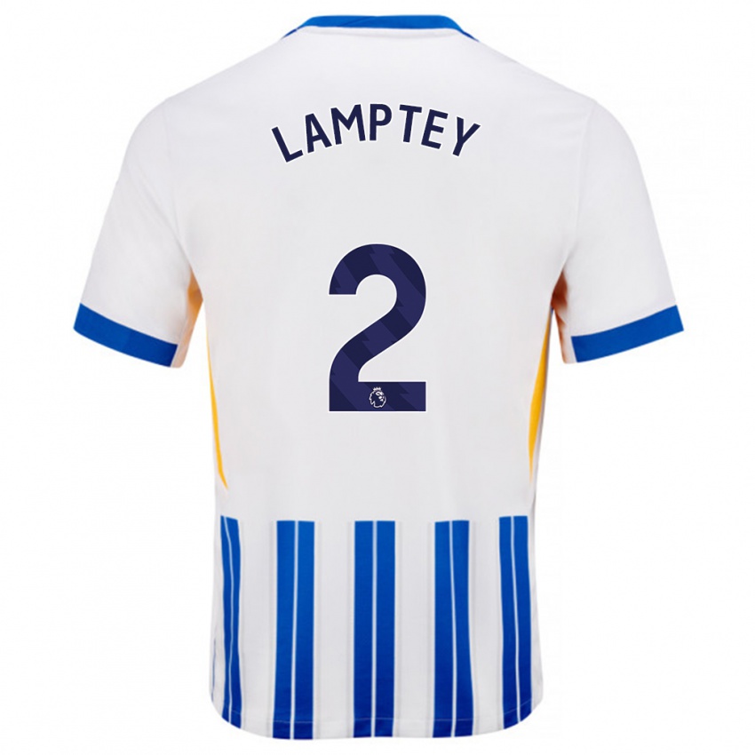 Homem Camisola Tariq Lamptey #2 Branco Azul Principal 2024/25 Camisa