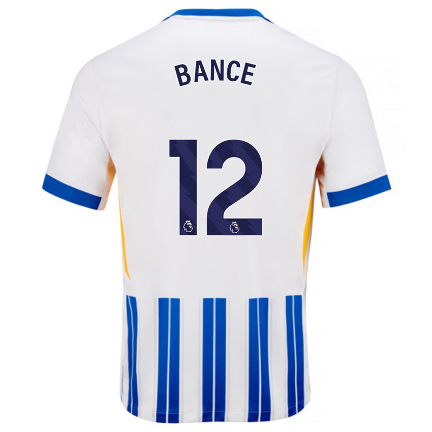 Homem Camisola Libby Bance #12 Branco Azul Principal 2024/25 Camisa