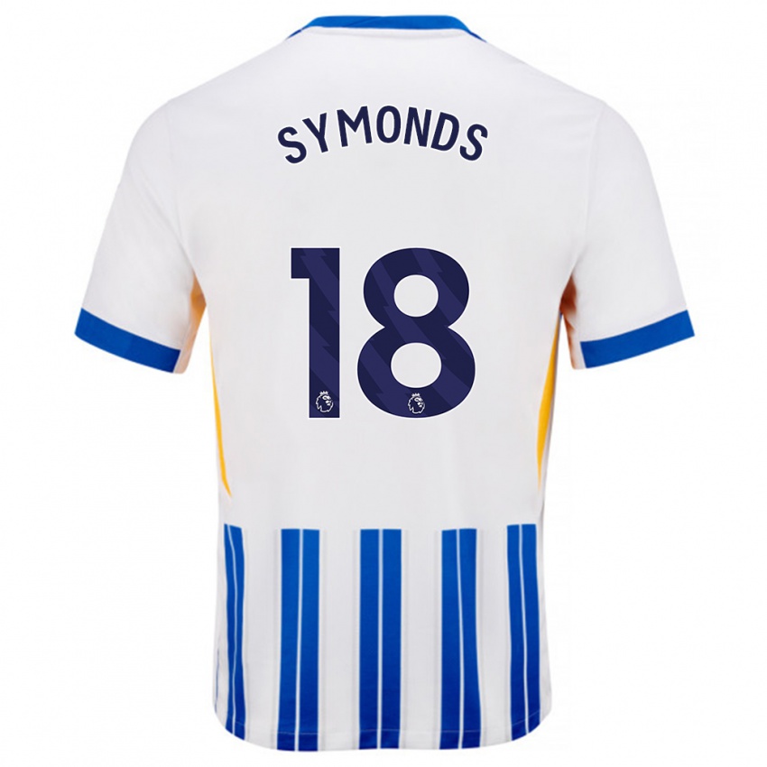 Homem Camisola Maisie Symonds #18 Branco Azul Principal 2024/25 Camisa