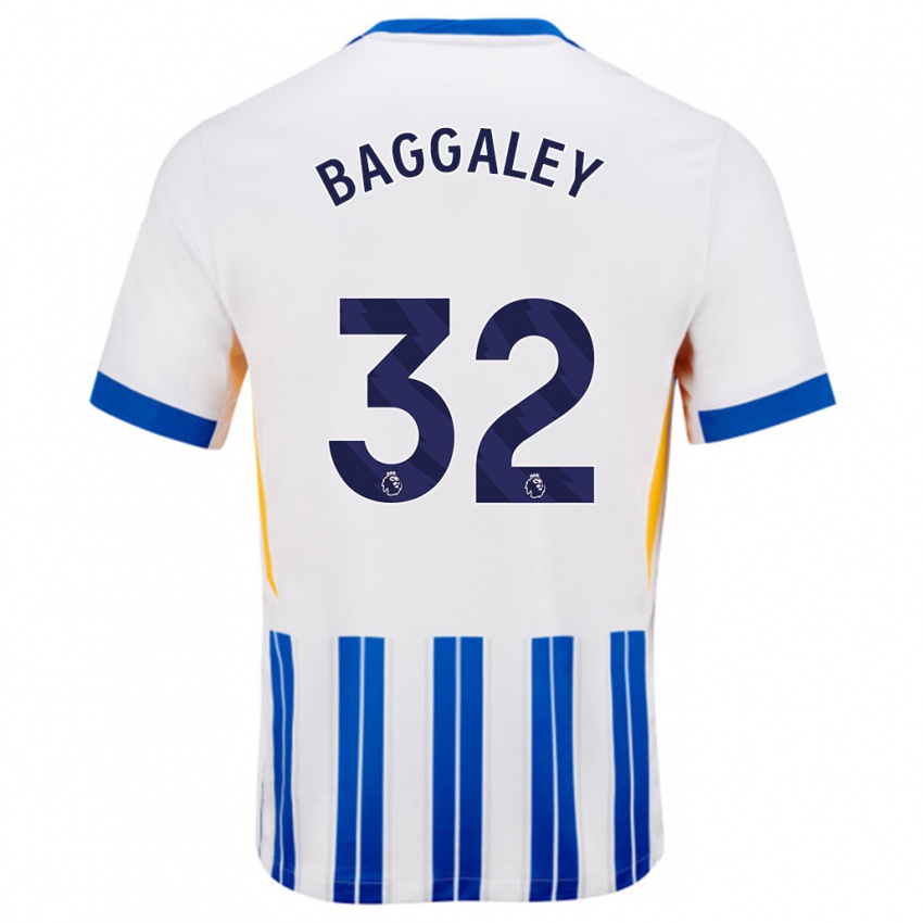 Homem Camisola Sophie Baggaley #32 Branco Azul Principal 2024/25 Camisa