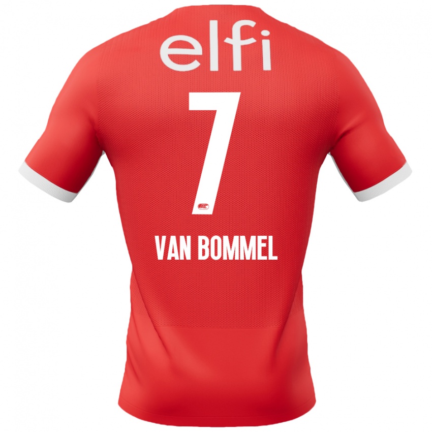 Homem Camisola Ruben Van Bommel #7 Branco Vermelho Principal 2024/25 Camisa