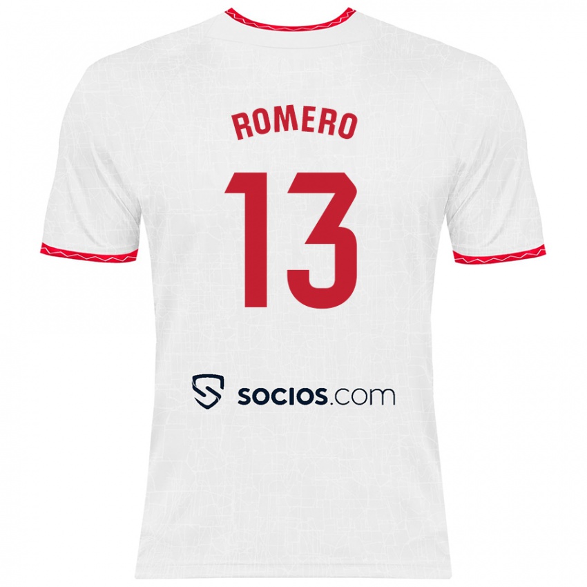 Homem Camisola Rafael Romero #13 Vermelho Branco Principal 2024/25 Camisa