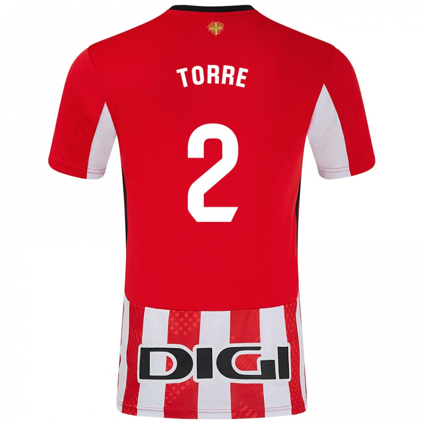 Homem Camisola Maddi Torre #2 Branco Vermelho Principal 2024/25 Camisa