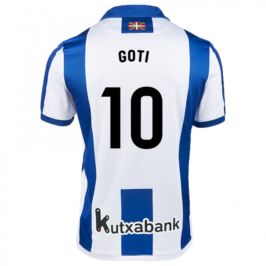 Homem Camisola Mikel Goti #10 Azul Branco Principal 2024/25 Camisa