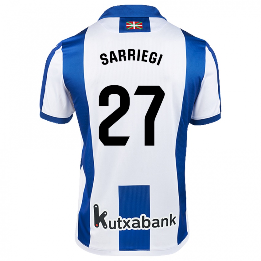 Homem Camisola Nora Sarriegi #27 Azul Branco Principal 2024/25 Camisa