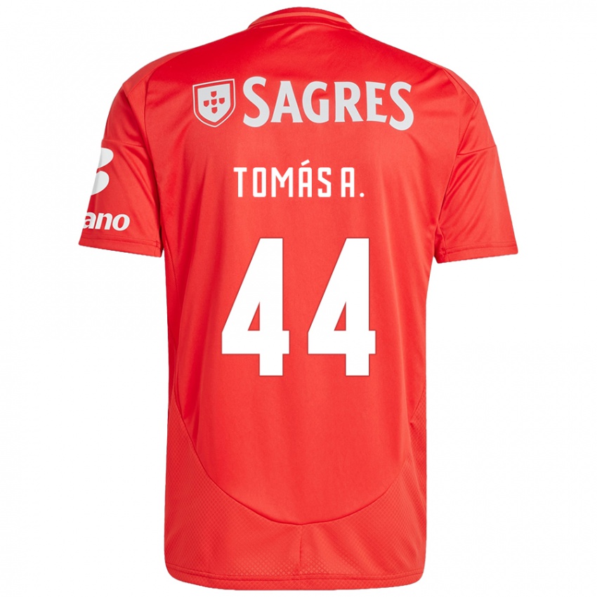 Homem Camisola Tomas Araujo #44 Vermelho Branco Principal 2024/25 Camisa