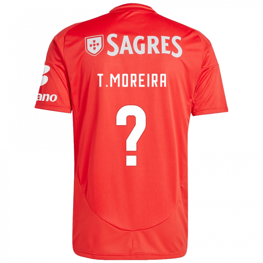 Homem Camisola Tomás Moreira #0 Vermelho Branco Principal 2024/25 Camisa