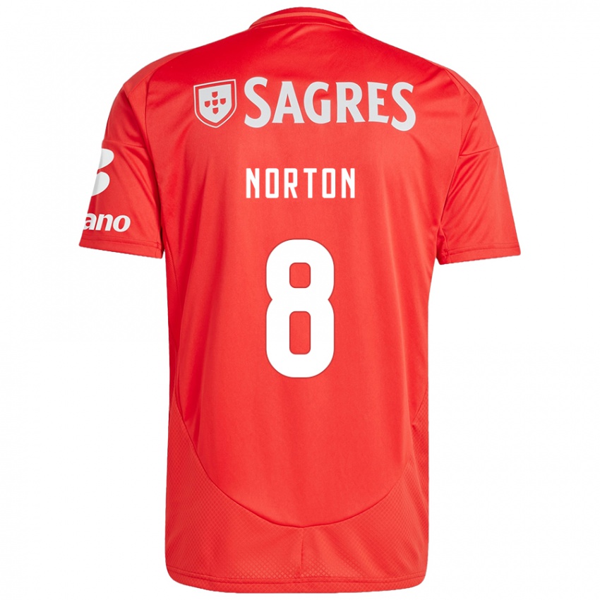 Homem Camisola Andreia Norton #8 Vermelho Branco Principal 2024/25 Camisa