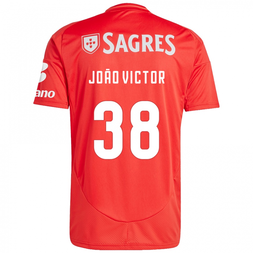 Homem Camisola Joao Victor #38 Vermelho Branco Principal 2024/25 Camisa