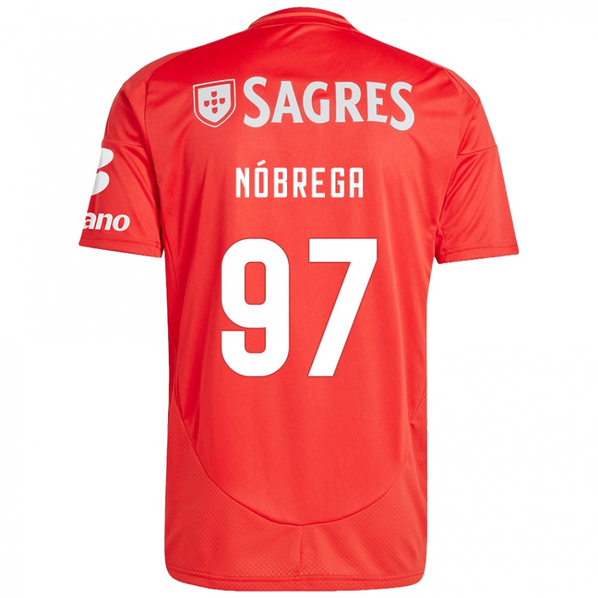 Homem Camisola Ricardo Nóbrega #97 Vermelho Branco Principal 2024/25 Camisa