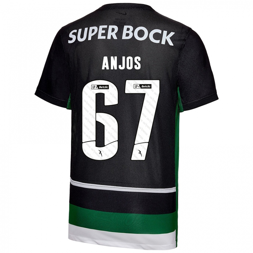 Homem Camisola Lucas Anjos #67 Preto Branco Verde Principal 2024/25 Camisa