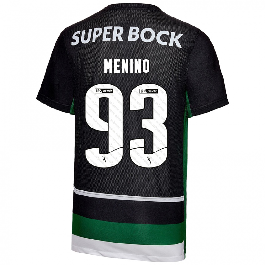 Homem Camisola Miguel Menino #93 Preto Branco Verde Principal 2024/25 Camisa