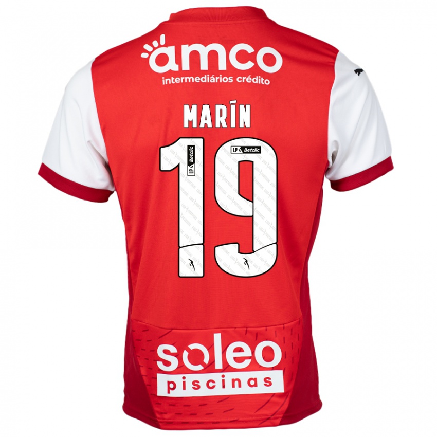 Homem Camisola Adrián Marín #19 Vermelho Branco Principal 2024/25 Camisa