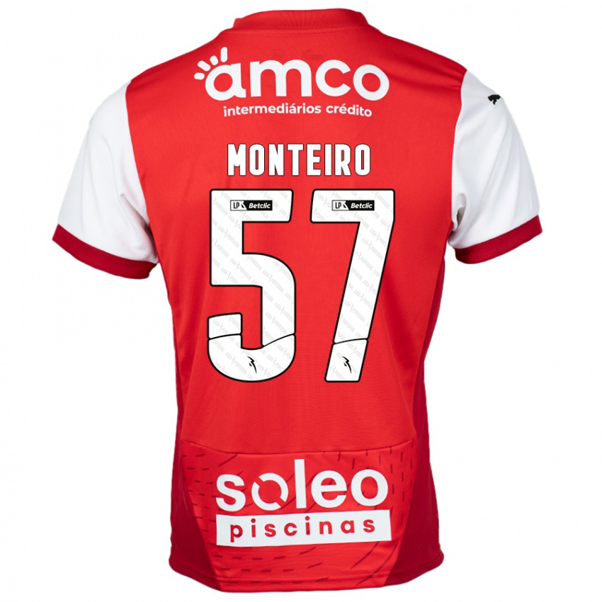 Homem Camisola Jordan Monteiro #57 Vermelho Branco Principal 2024/25 Camisa