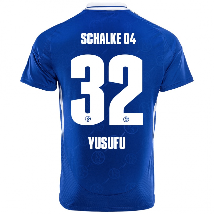 Homem Camisola Faaris Yusufu #32 Azul Real Principal 2024/25 Camisa