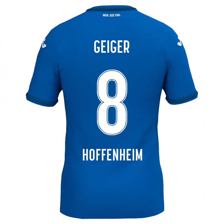 Homem Camisola Dennis Geiger #8 Azul Real Principal 2024/25 Camisa