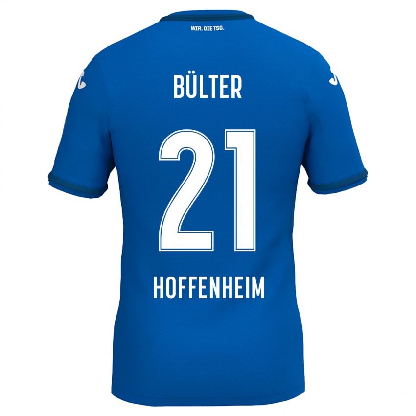 Homem Camisola Marius Bülter #21 Azul Real Principal 2024/25 Camisa