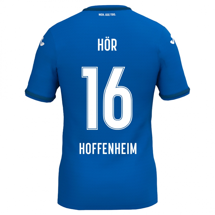 Homem Camisola Yannis Hör #16 Azul Real Principal 2024/25 Camisa