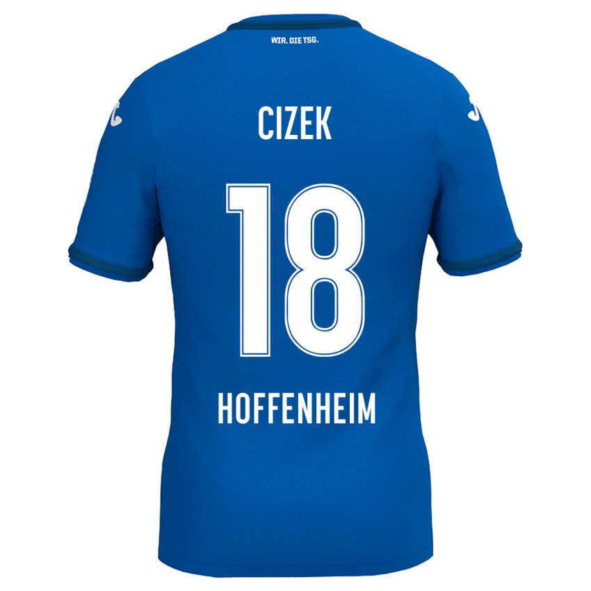 Homem Camisola Krystof Cizek #18 Azul Real Principal 2024/25 Camisa