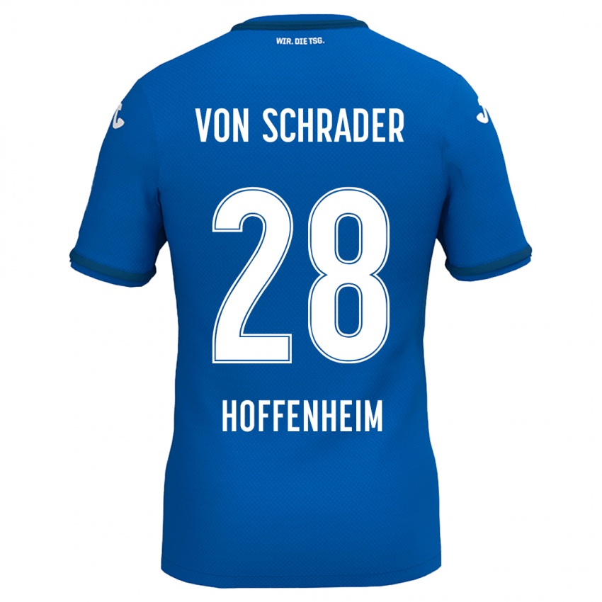 Homem Camisola Lina Von Schrader #28 Azul Real Principal 2024/25 Camisa