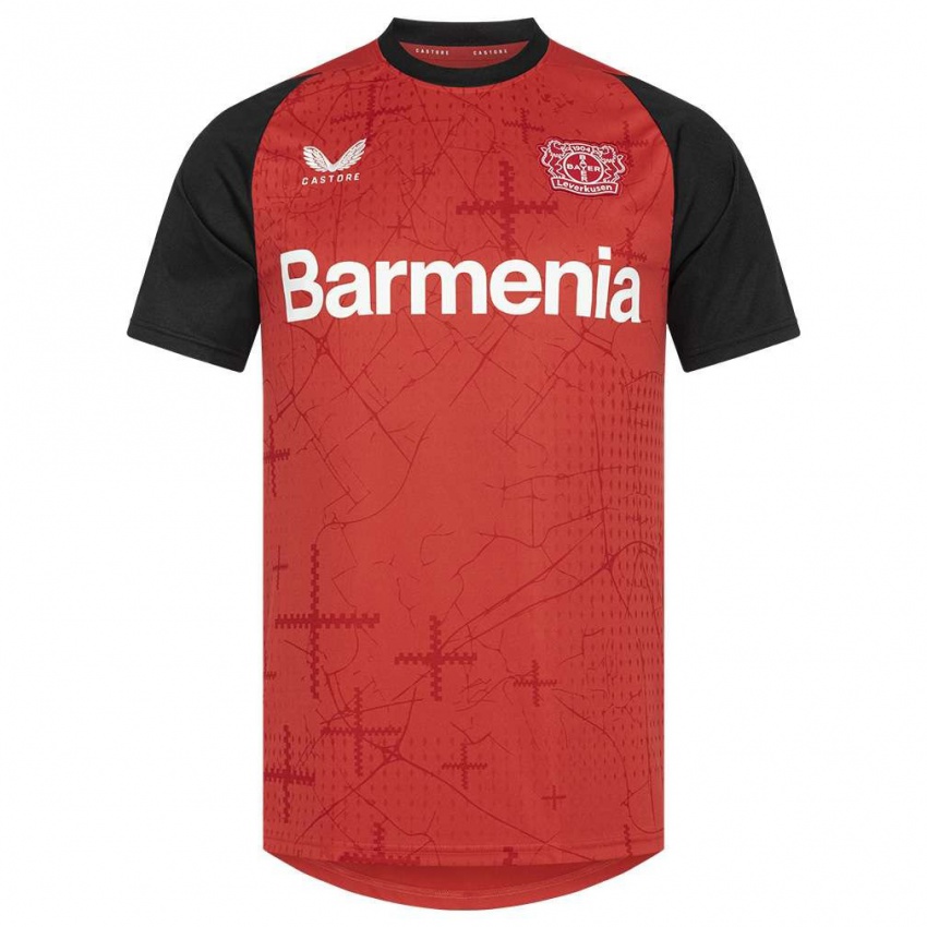 Homem Camisola Seu Nome #0 Vermelho Preto Principal 2024/25 Camisa