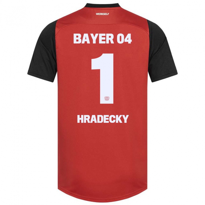 Homem Camisola Lukas Hradecky #1 Vermelho Preto Principal 2024/25 Camisa