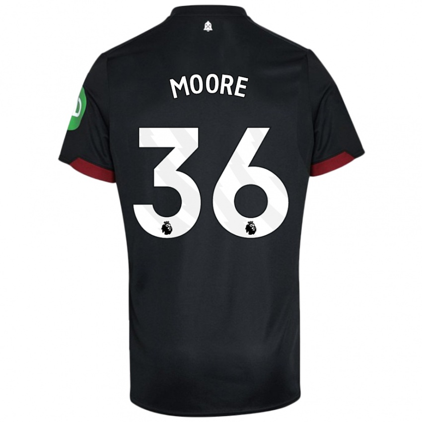 Homem Camisola Sean Moore #36 Preto Branco Alternativa 2024/25 Camisa