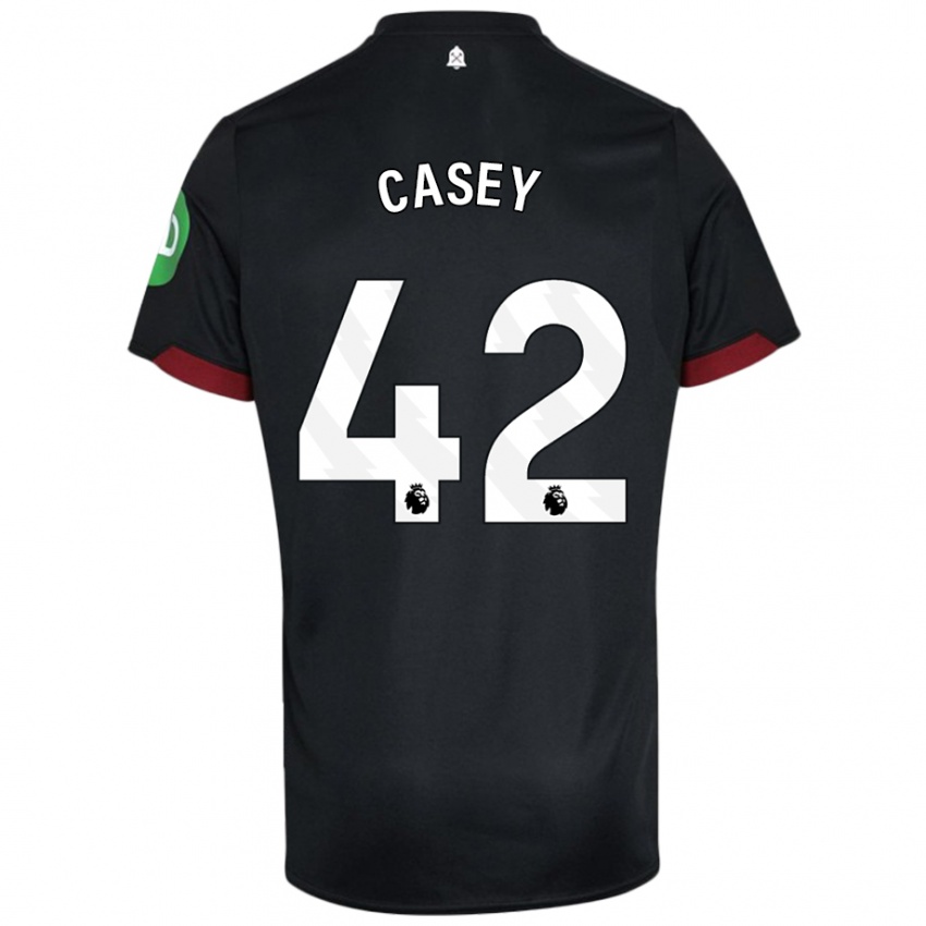 Homem Camisola Kaelan Casey #42 Preto Branco Alternativa 2024/25 Camisa