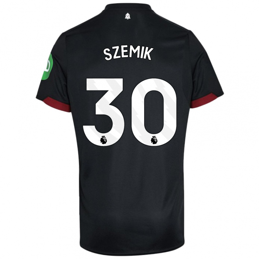 Homem Camisola Kinga Szemik #30 Preto Branco Alternativa 2024/25 Camisa