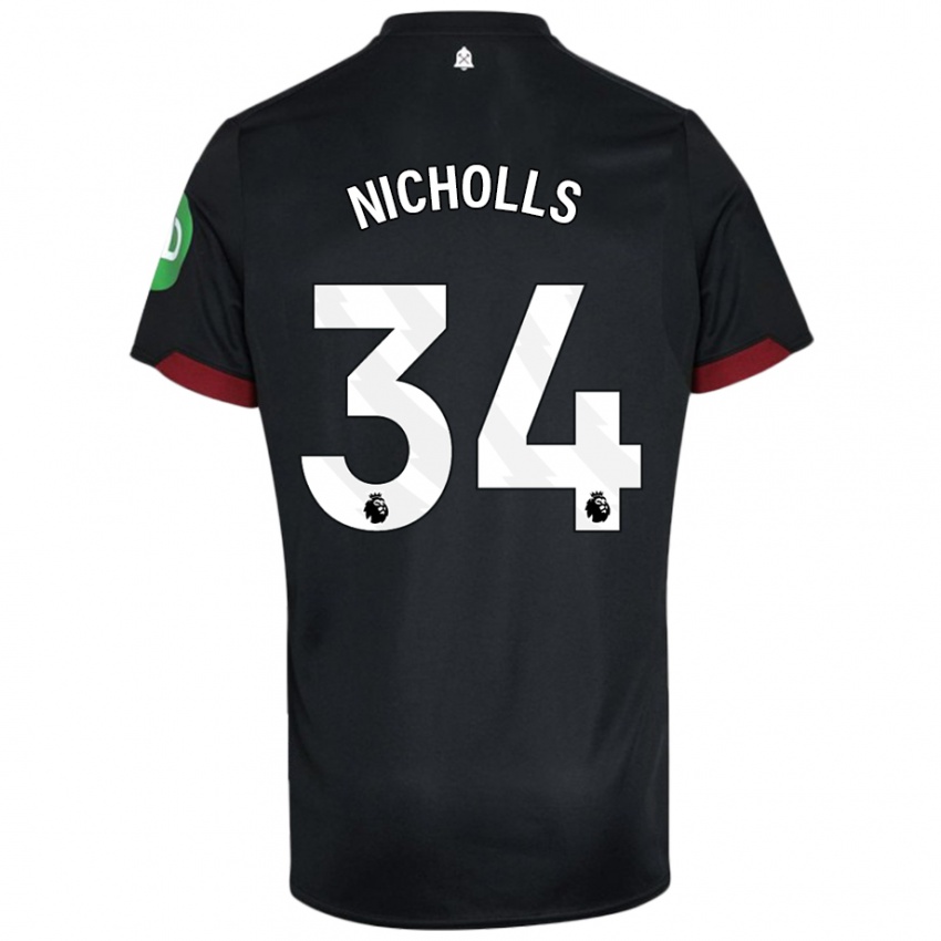 Homem Camisola Macey Nicholls #34 Preto Branco Alternativa 2024/25 Camisa